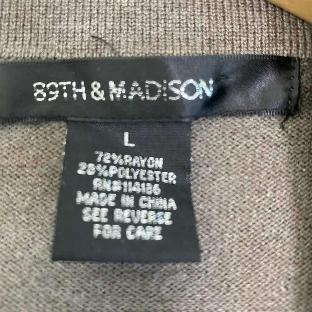 89th+Madison taupe open cardigan size large